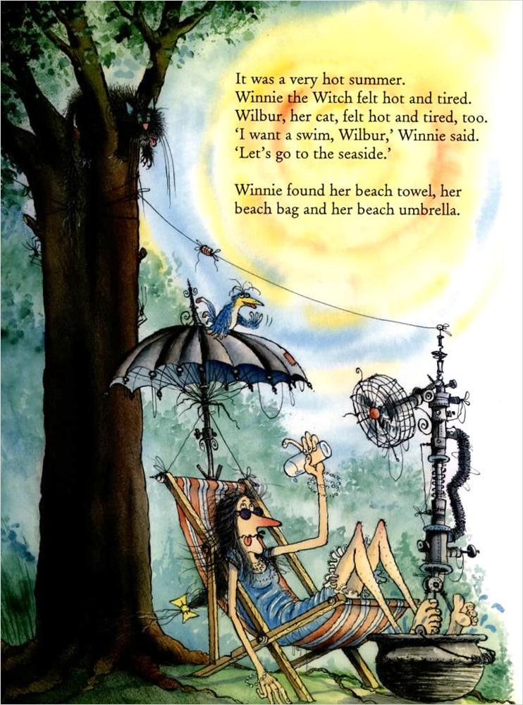 Winnie the Witch : Winnie at the Seaside (Paperback with story and music CD)
