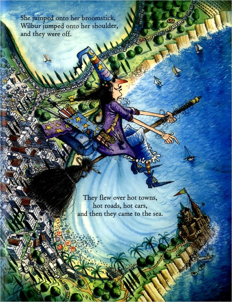 Winnie the Witch : Winnie at the Seaside (Paperback with story and music CD)