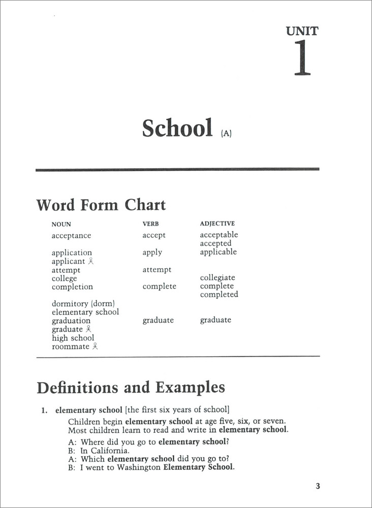 Words for Students of English Volume 1 (High-Beginning Level)