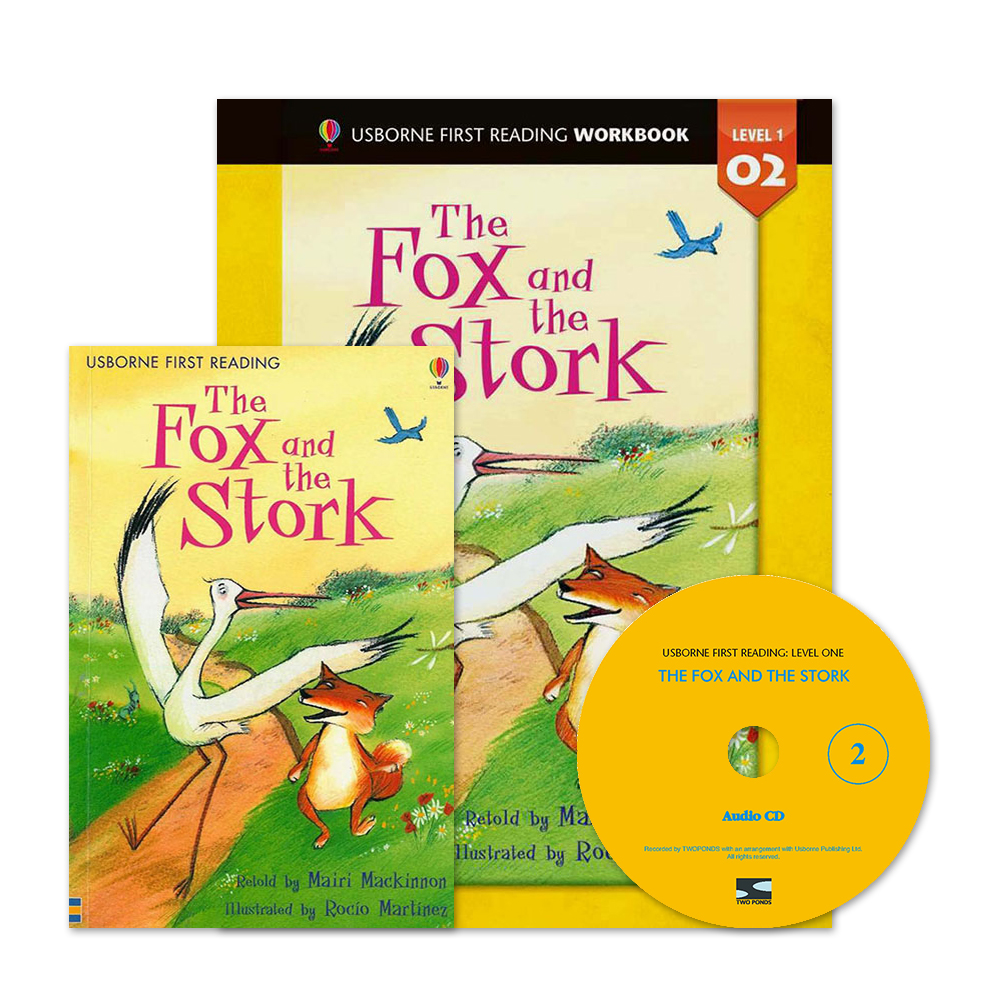 Usborne First Reading Level 1-02 Set / The Fox and the Stork (Book+CD+Workbook)