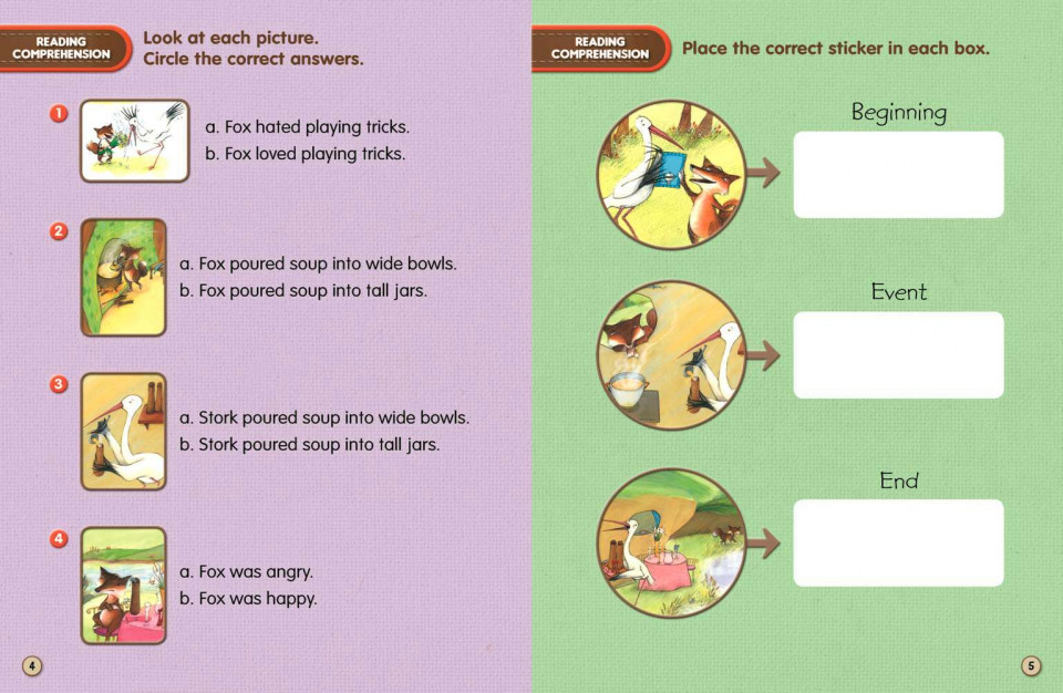 Usborne First Reading Level 1-02 Set / The Fox and the Stork (Book+CD+Workbook)