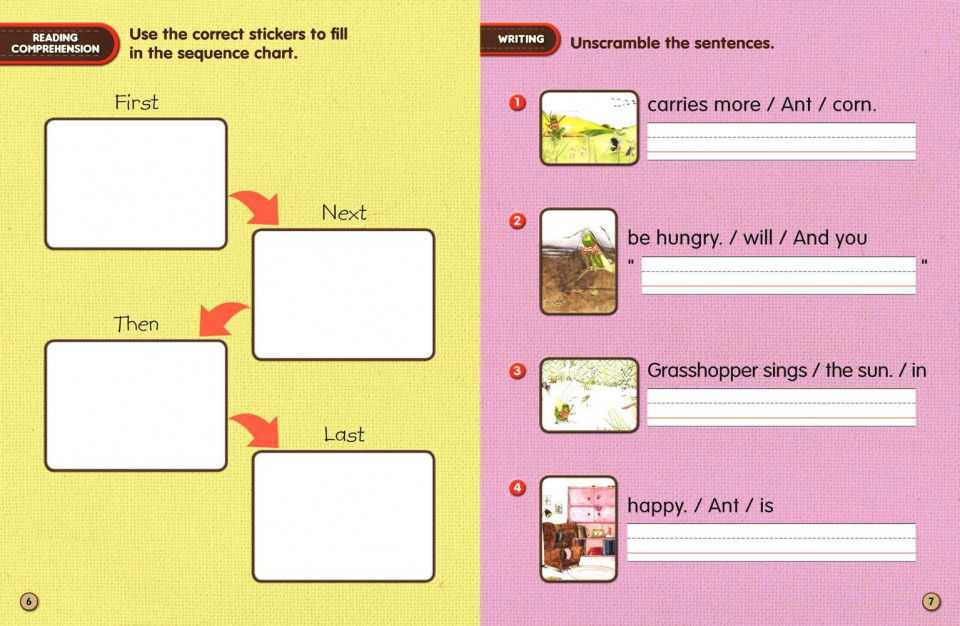 Usborne First Reading Level 1-06 Set / Ant and the Grasshopper (book+CD+Workbook)