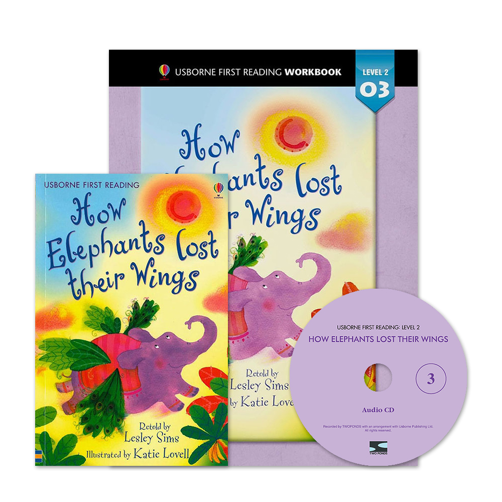 Usborne First Reading Level 2-03 Set / How Elephants Lost Their Wings (Book+CD+Book)