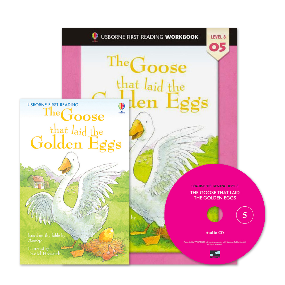 Usborne First Reading Level 3-05 Set / The Goose that laid the Golden Eggs (Book+CD+Workbook)