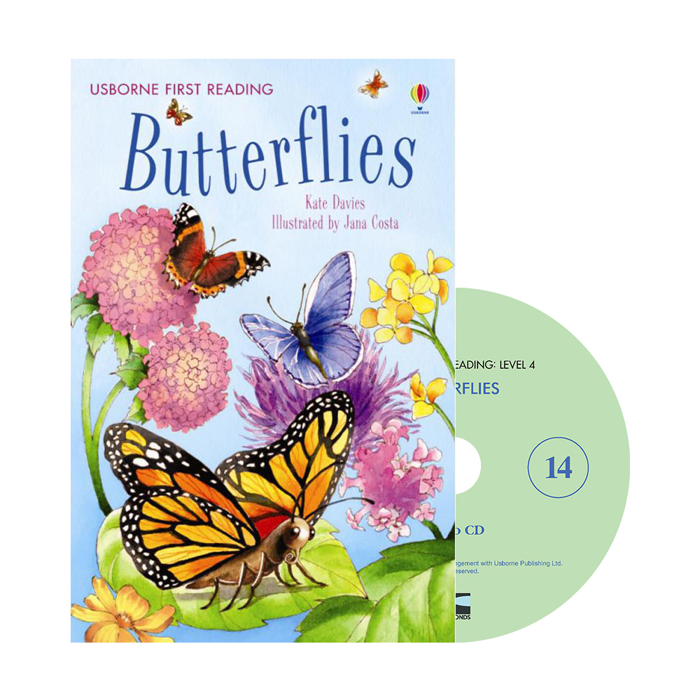 Usborne First Reading Level 4-14 / Butterflies (Book+CD)