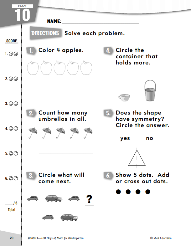 180 Days of Math for *Kindergarten