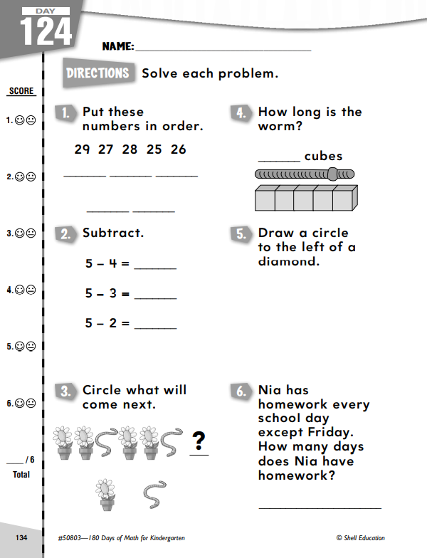 180 Days of Math for *Kindergarten