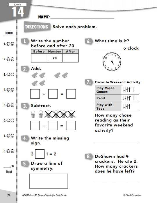 180 Days of Math for First Grade