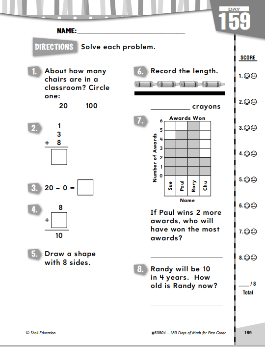 180 Days of Math for First Grade