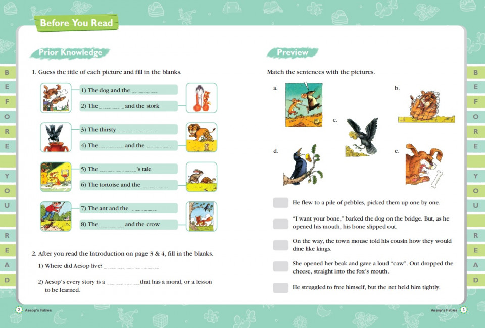 Usborne Young Reading Level 2-02 Set / Aesop's Fables (Workbook+CD)