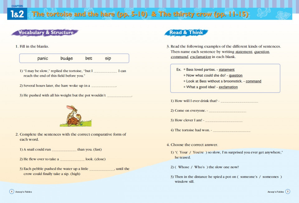 Usborne Young Reading Level 2-02 Set / Aesop's Fables (Workbook+CD)