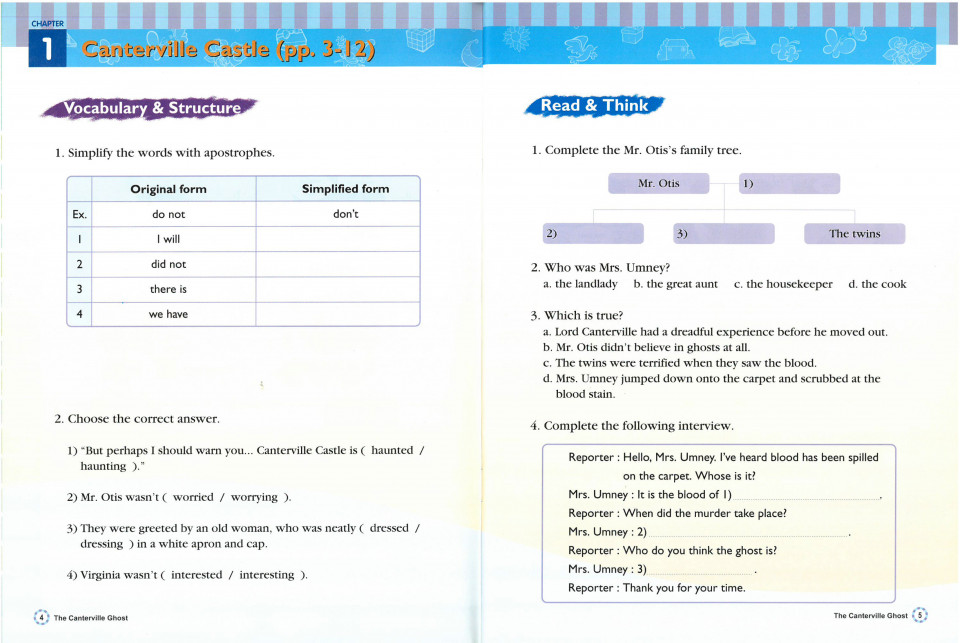 Usborne Young Reading Level 2-06 Set / The Canterville Ghost (Workbook+CD) 