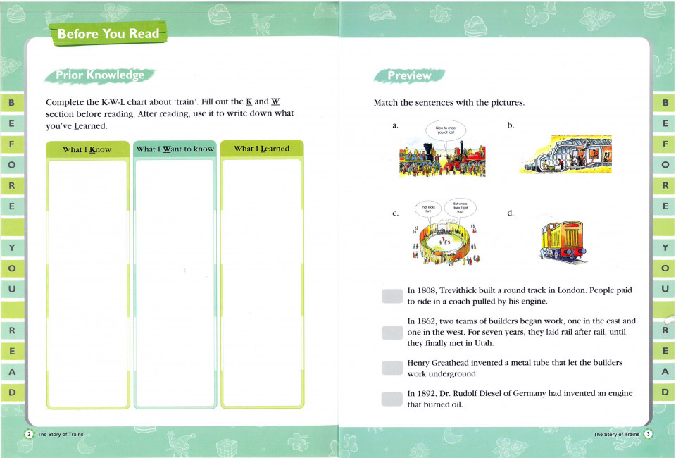 Usborne Young Reading Level 2-24 Set / The Story of Trains (Workbook+CD)