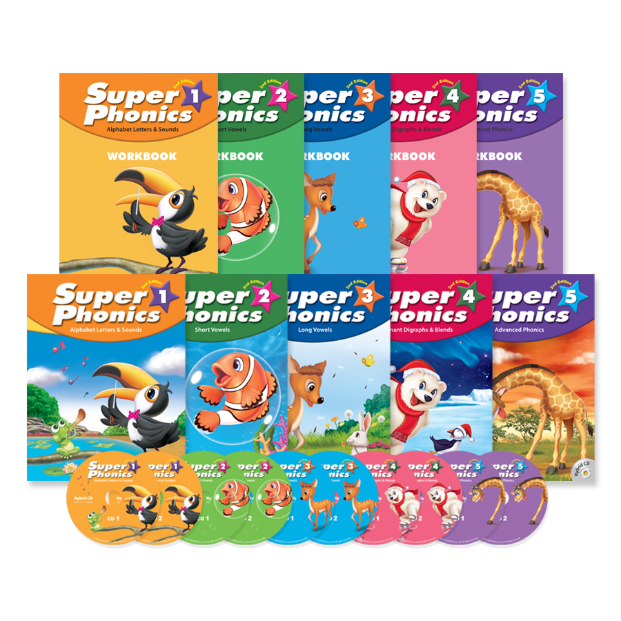 [풀세트] Super Phonics 1~5 Set / SB+WB (2nd Edition)