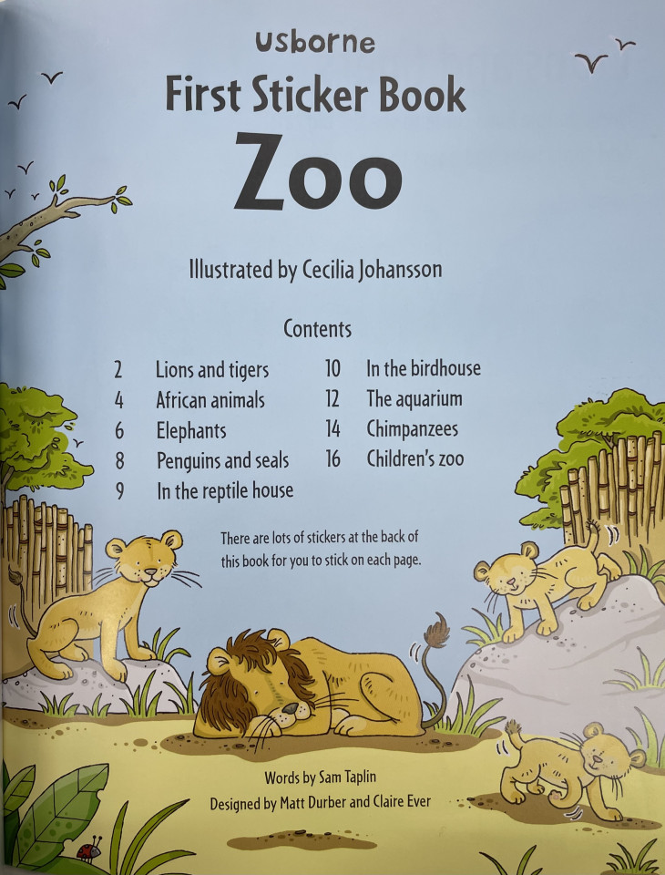 Usborne First Sticker Book Zoo