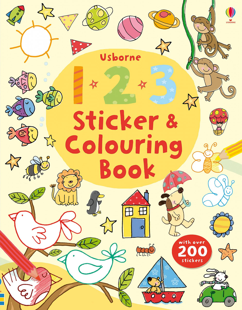 Usborne Sticker & Colouring Book / 123 