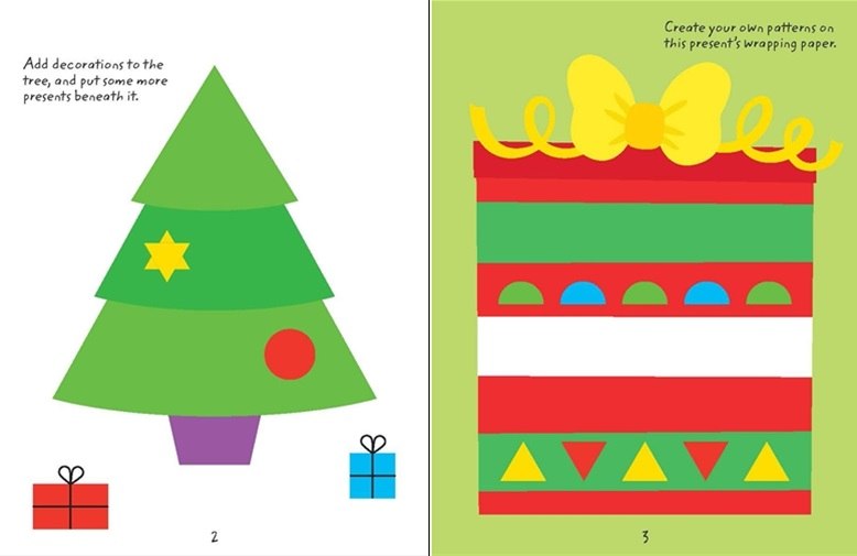 Usborne minis Sticker Shapes Christmas